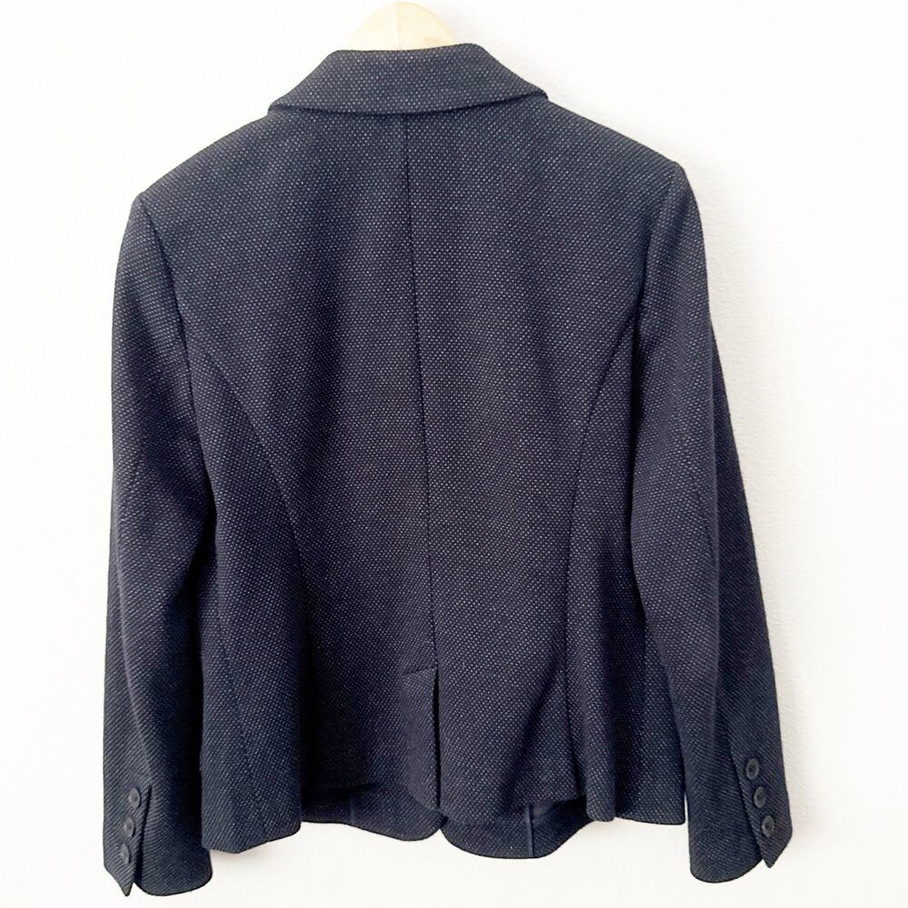 BODEN | Blazer Cotton Blend Navy Blue Micro Dot Jacket Preppy Classic | Size 12 - Picture 5 of 8
